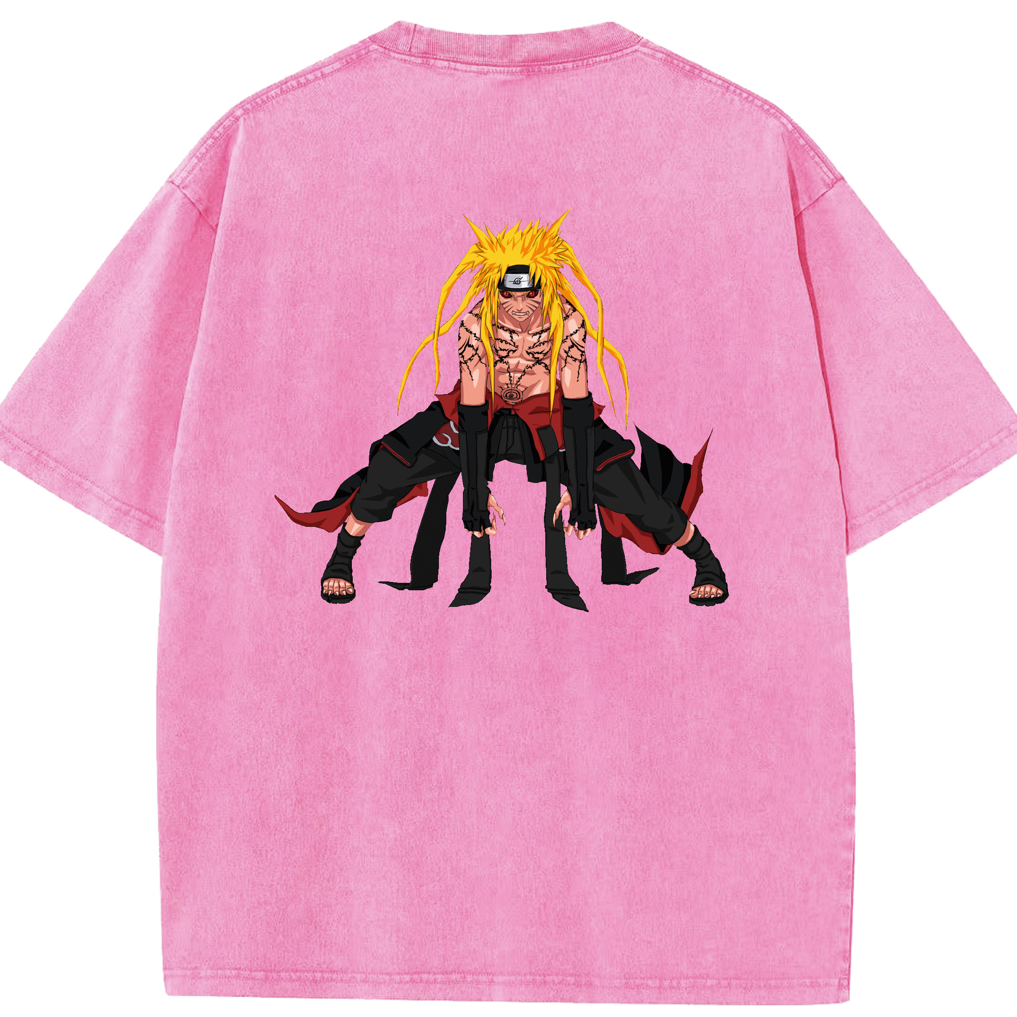 （画像用） NARUTO -ナルト- うずまき ナルト Uzumaki Naruto 綿100% ヴィンテージ風 半袖Tシャツ（背面プリント）